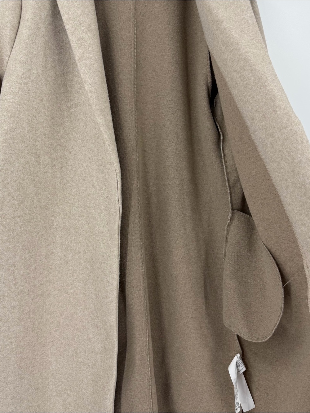 Zara Lapel Coat Sand Marl Cream Overcoat Topcoat Size US XL - Picture 6 of 7